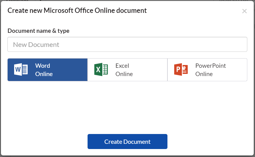 Create a MS Office document in SciNote