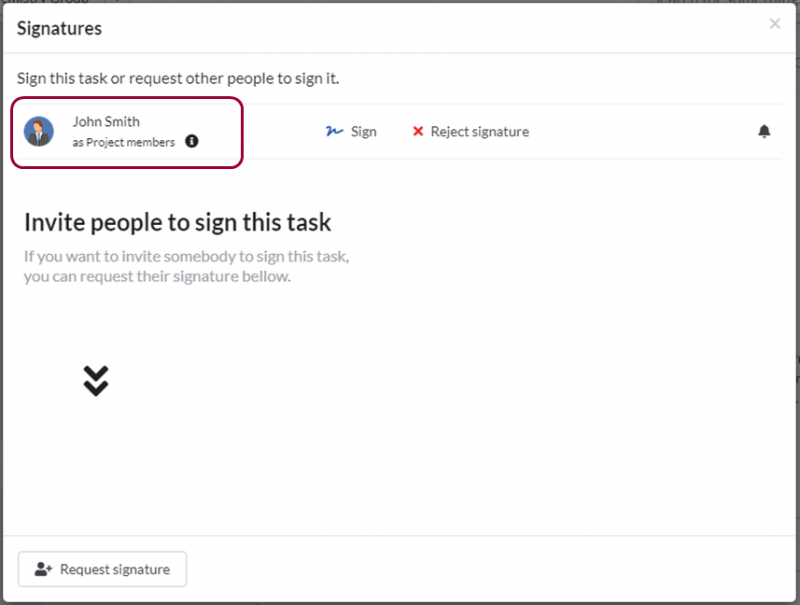 Invite people to sign a task