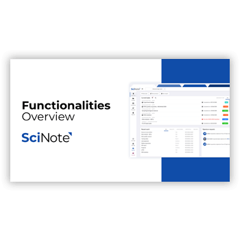 SciNote functionalites overview